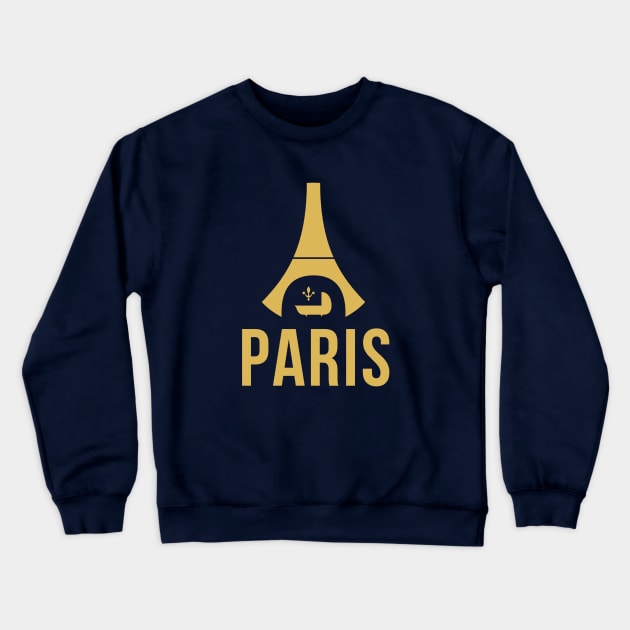 Paris France Gold Crewneck Sweatshirt by VRedBaller